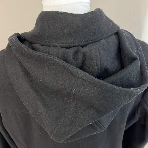 Michael Kors Black and Gold Wool Jacket Removable Hood Zipper Pockets XL - Picture 6 of 12